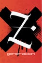 Z poster in grunge style